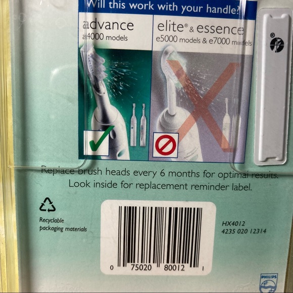 Sonicare A Series Compact Replacement Brush Heads Advance 2 Pack NIB A4000 - Picture 7 of 10